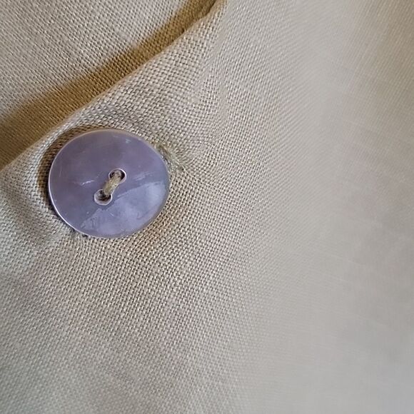 Kathleen Sommers-Linen green asymmetrical long sleeved top S. - Picture 12 of 13